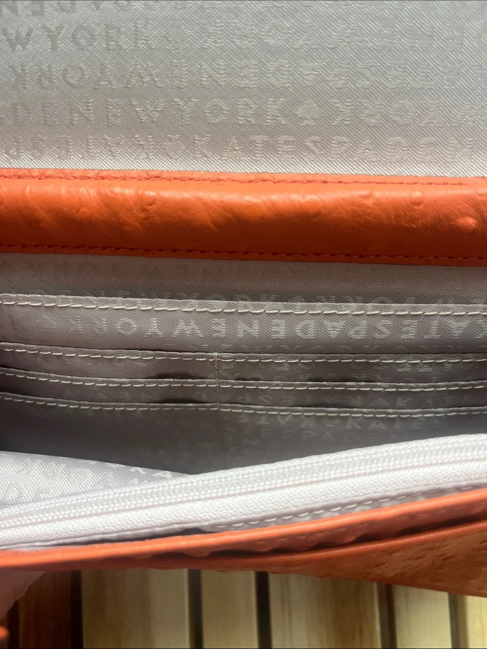 kate spade Vivid Orange Textured Chain Crossbody Bag